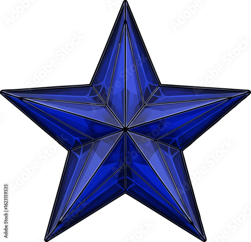 Cobalt Blue Glass Star Ornament