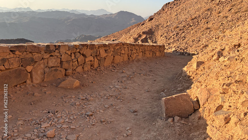 Rocky Desert Pathway in Sunrise Light
