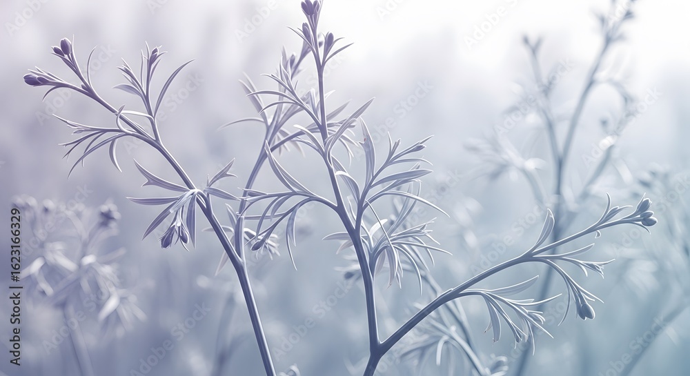 Obraz premium Frosted Winter Plants Delicate Beauty in a Frozen Landscape