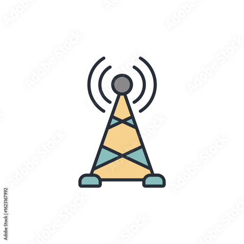 broadcasting icon collection .design style with background