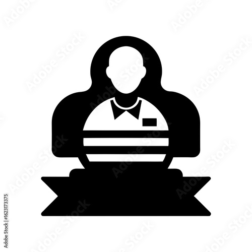 Minimal staff ID badge icon for workplace access management or role assignment visuals
