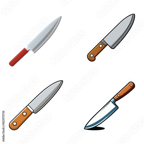 Sharp Kitchen Knife Vector Illustration