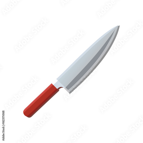 Sharp Kitchen Knife Vector Illustration