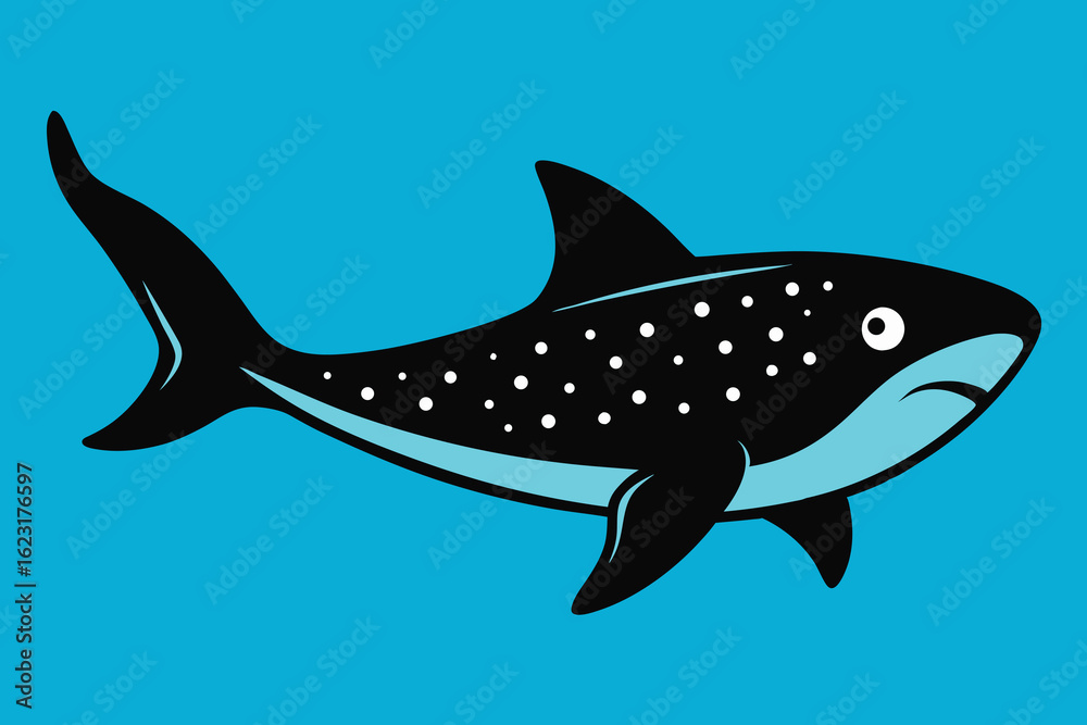 Obraz premium Solid color Whale Shark animal vector design