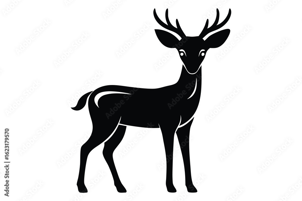 Obraz premium Solid color Whitetail Deer running animal vector design