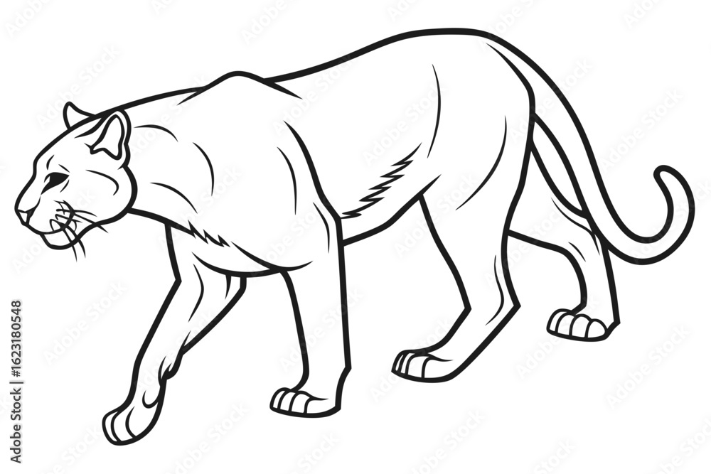 Obraz premium coloring page line art the puma black vector