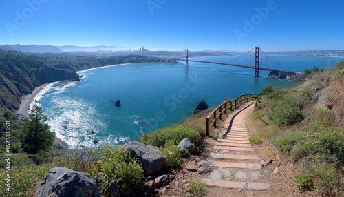 Wallpaper Mural Panoramic view of Golden Gate Bridge Torontodigital.ca