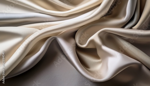 elegant fabric texture with flowing silk drapes in neutral colors