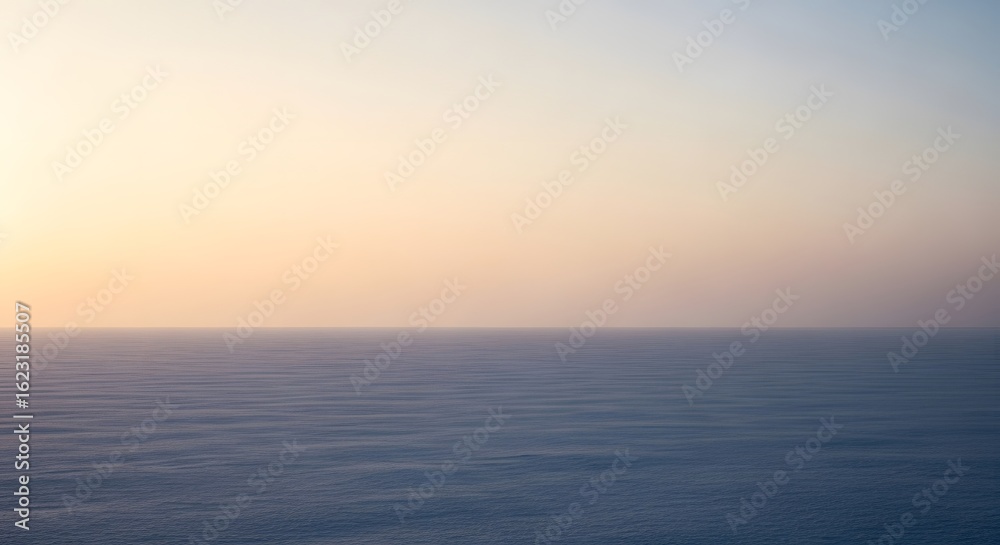 Fototapeta premium Serene Horizon Captivating Blend of Sky and Sea, Tranquil Seascape at Dawn or Dusk