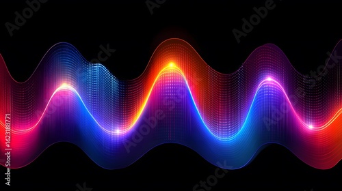 Wallpaper Mural Abstract Colorful Neon Waveforms Digital Art Background Torontodigital.ca