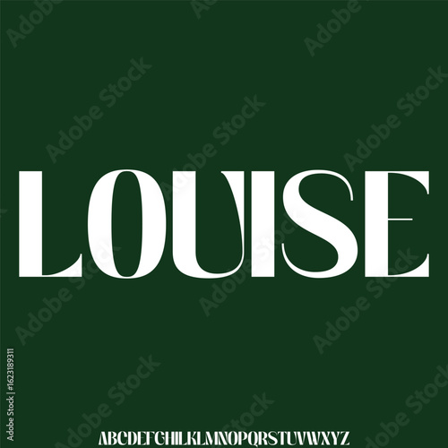 Elegant classic serif alphabet display font vector illustration