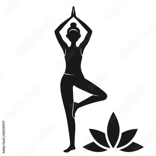 Mother and baby yoga silhouette logo design