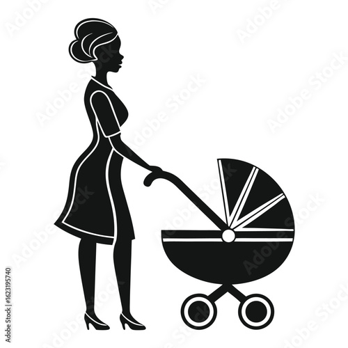 Positive postpartum silhouette logo design