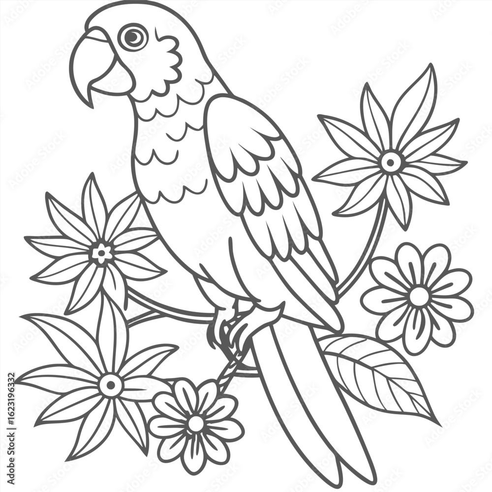 Obraz premium parrot outline for kids 