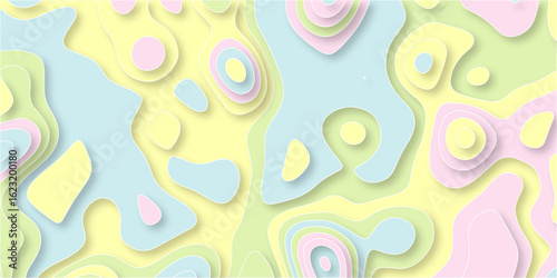 Colorful papercut and multilayer cutout geometric pattern on vector. papercut style design for background. Modern background for placards, poster, invitation, covers and other. Vector illustration. 