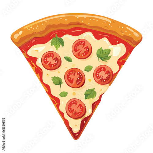 Delicious Pepperoni Pizza with Toppings - Vector Illustration