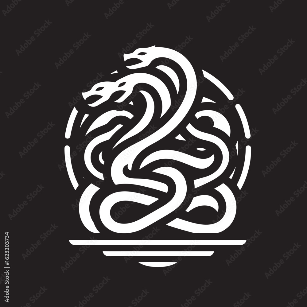 Fototapeta premium snake in the form of a circle on a black background