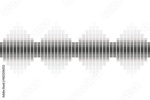 Black sound wave isolated on white background