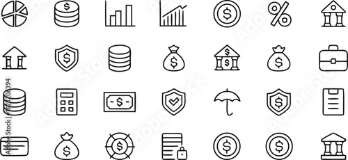 Financial icons collection finance money