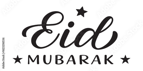 Elegant Eid Mubarak Greeting with Starry Accents Wishing Blessings and Celebration for the Festive Holiday Season