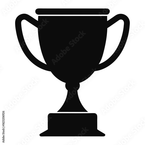 Classic Black Silhouette Trophy Cup Award Winner Achievement Success