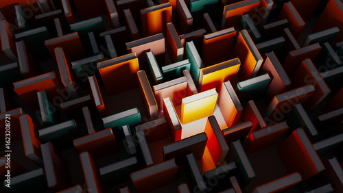 Discovering knowledge within colorful books surrounded by shadows