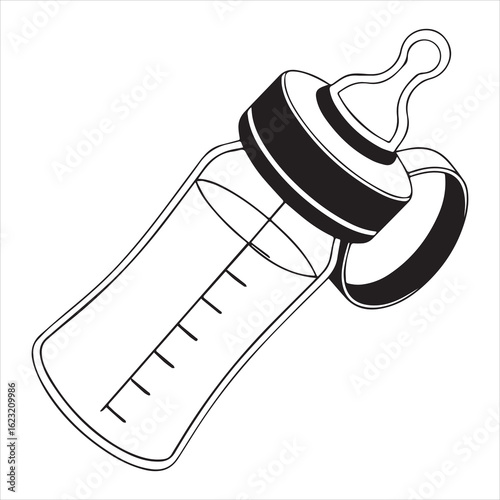 baby bottle silhouette vector art