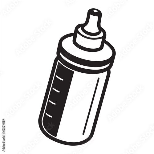 baby bottle silhouette vector art