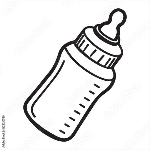 baby bottle silhouette vector art