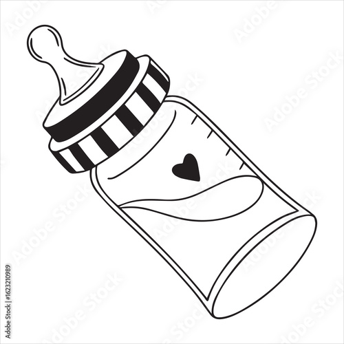 baby bottle silhouette vector art
