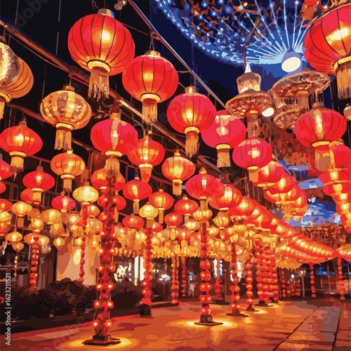 A Chinese new year and national day lights