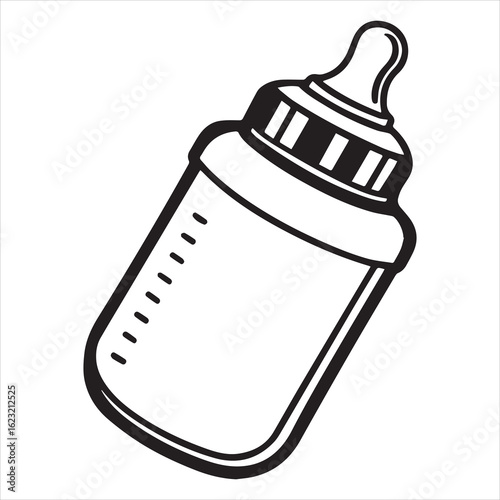 baby bottle silhouette vector art