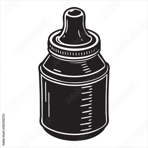baby bottle silhouette vector art