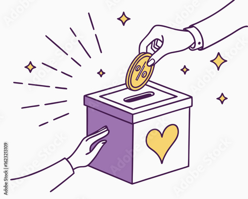 Charity Donation Illustration – Giving with Heart