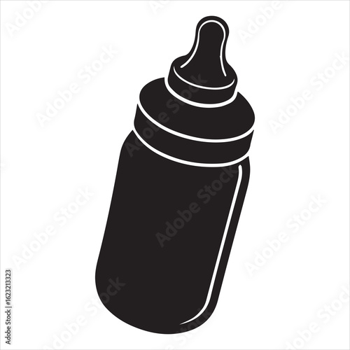 baby bottle silhouette vector art