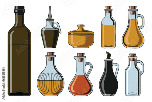 Assortment of Oil Bottles: Pixel Art Collection