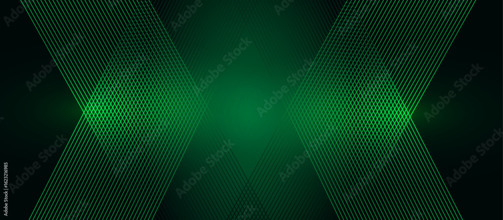 Obraz premium Green abstract background overlap layer on dark space with diagonal lines effect decoration. 