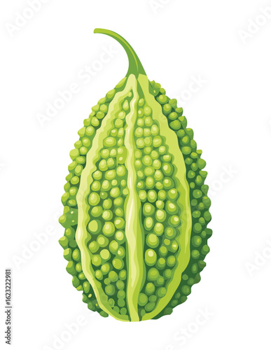 Healthy Organic Gourd with Bumpy Texture - Vector Illustration