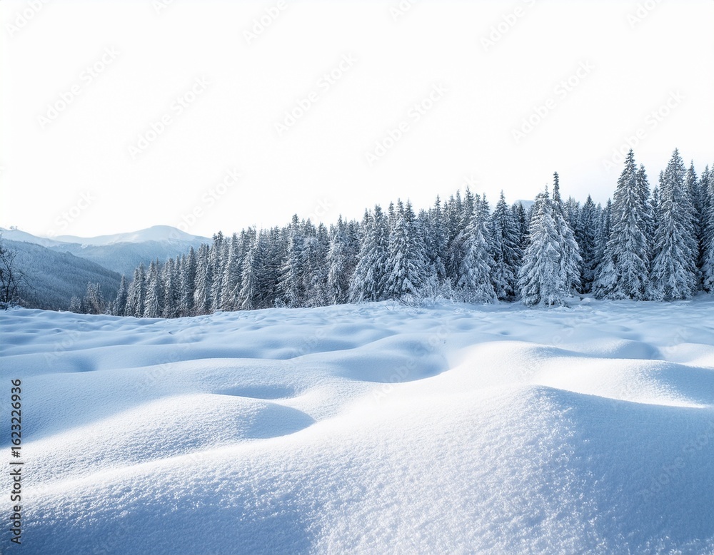 Obraz premium snow landscape isolated on white background