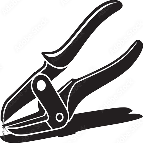 Black and White Bolt Cutter Icon