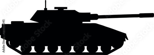 tank silhouette vector, military tank isolated, tank black symbol