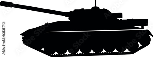 tank silhouette vector, military tank isolated, tank black symbol