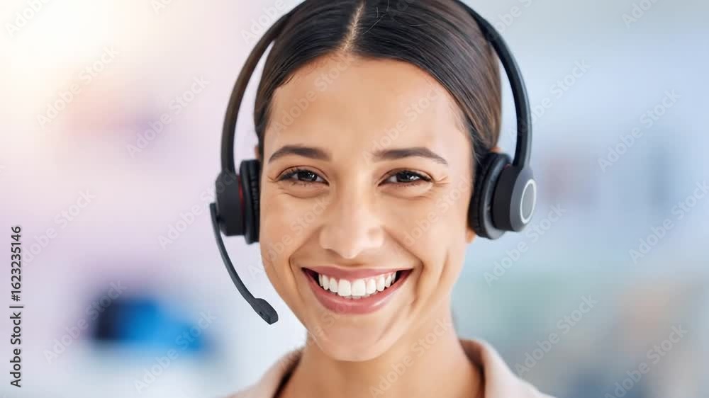 Close-up of a smiling woman wearing headphones Close-up of a smiling woman wearing headphones