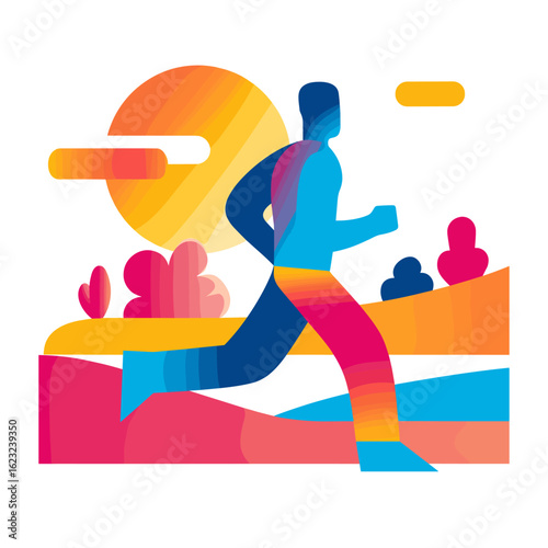 A runner training against the setting sun, demonstrating determination and healthy lifestyle.