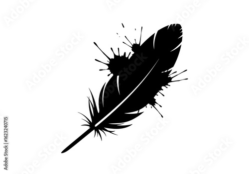 feather with splash effect in an elegant style for artistic expression concept