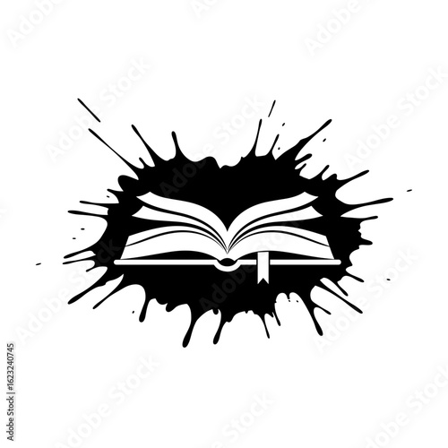 open book with splash effect in a creative design for reading concept