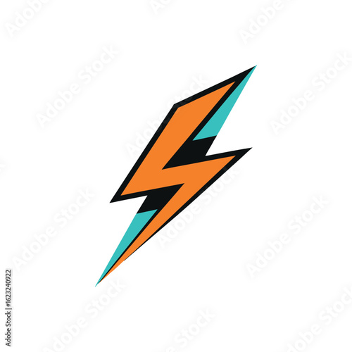 Vector art of stylized lightning bolt symbol with orange and blue colors on brown background Free Download Vector art of stylized lightning bolt symbol with orange and blue colors on brown background - GFXLoad