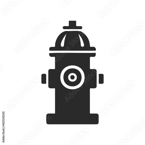 Monochrome fire hydrant icon on white background