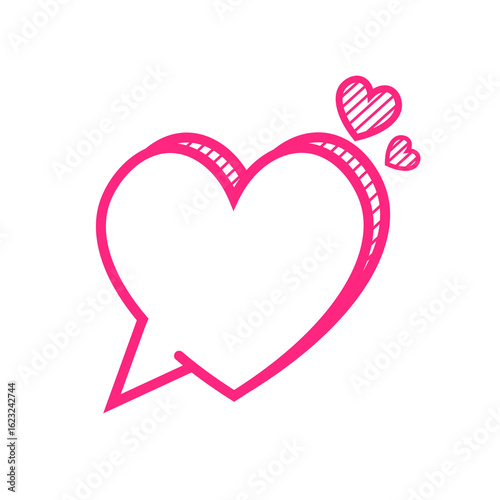 pink love heart speech bubble frame
