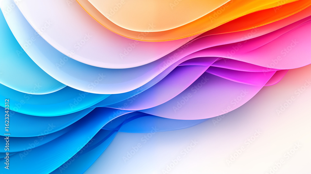 Fototapeta premium Abstract background with colorful waves, gradient colors, soft lighting, light and shadow effects, simple design